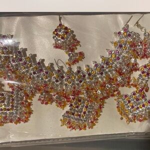 Elegant Silver and Multicolor Jewelry Set